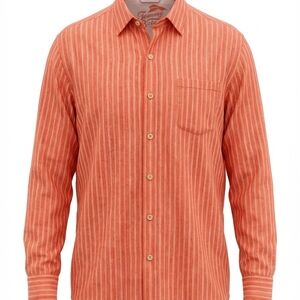 Tommy Bahama Men's Orange Striped Button-Down Shirt